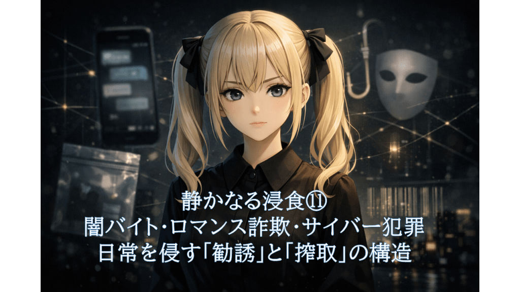 静かなる浸食⑪:闇バイト・ロマンス詐欺・サイバー犯罪――日常を侵す「勧誘」と「搾取」の構造