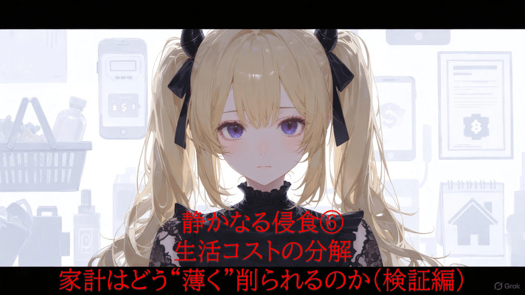静かなる侵食⑥:生活コストの分解――家計はどう“薄く”削られるのか(検証編)