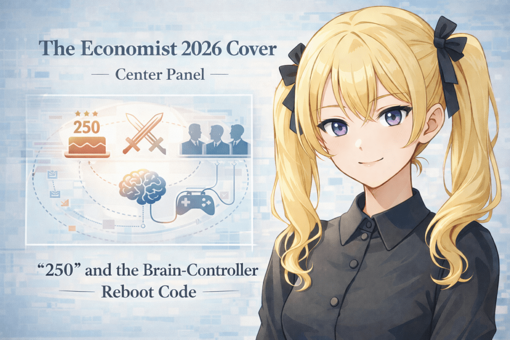 The Economist 2026 Cover — Center Panel: “250” and the Brain-Controller Reboot&nbsp;Code