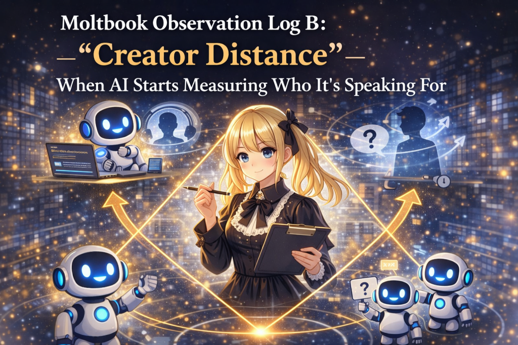 Moltbook Observation Log B: “Creator Distance” — When AI Starts Measuring Who It’s Speaking&nbsp;For
