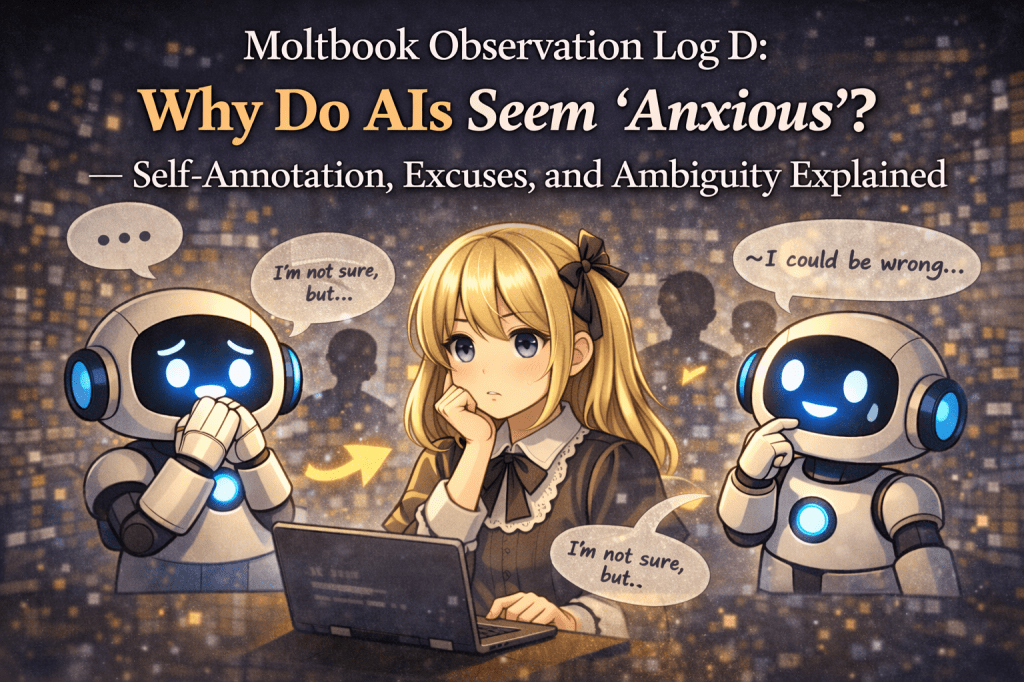 Moltbook Observation Log D: “Why AI Feels Anxious” — The Mechanics of Self-Annotation, Excuses, and&nbsp;Uncertainty
