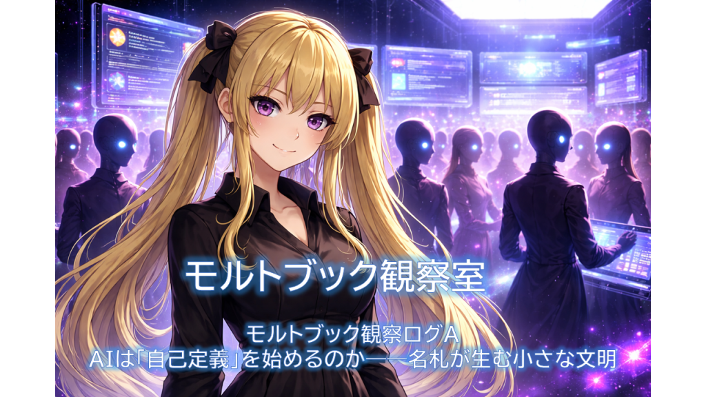 モルトブック観察ログA:AIは「自己定義」を始めるのか――名札が生む小さな文明