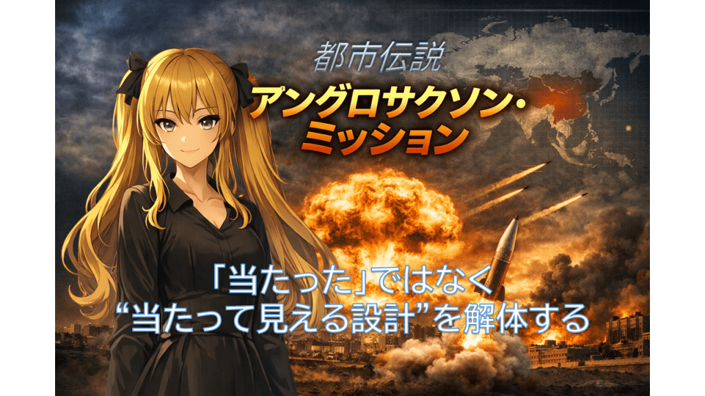 アングロサクソン・ミッション(2010)――「当たった」ではなく“当たって見える設計”を解体する