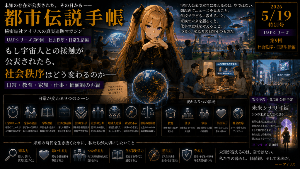 もし宇宙人との接触が公表されたら、社会秩序はどう変わるのか――日常・教育・家族・仕事・価値観の再編