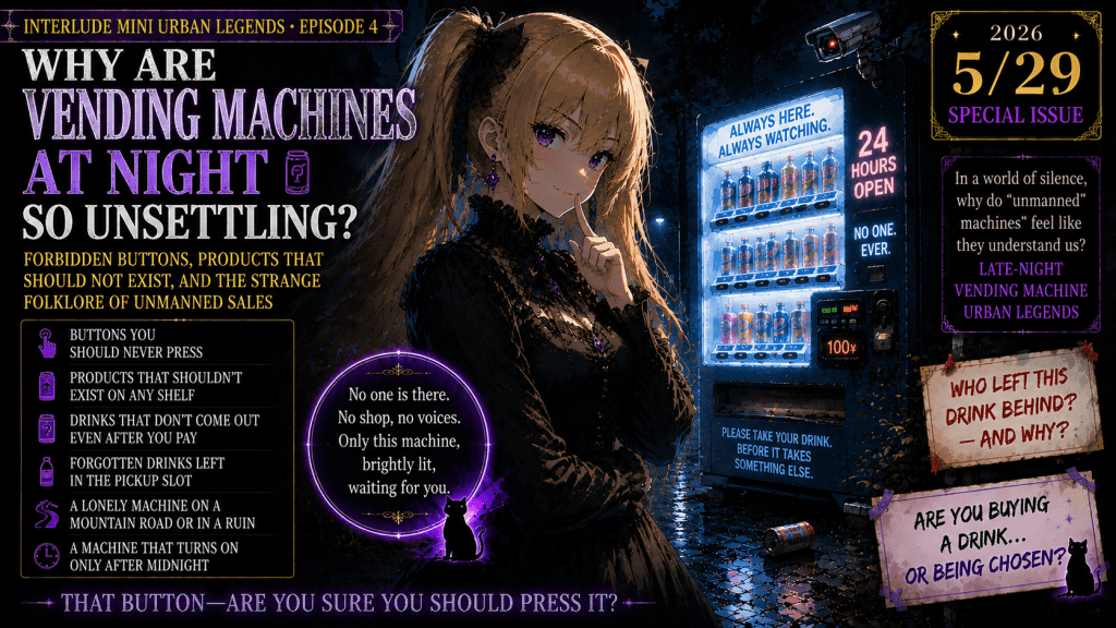 Interlude — Why Are Vending Machines at Night So Unsettling?Forbidden Buttons, Products That Should Not Exist, and the Strange Folklore of Unmanned&nbsp;Sales