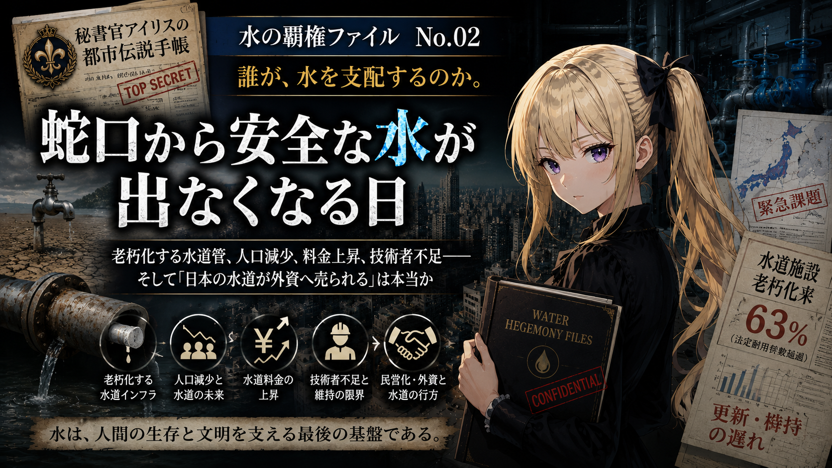 水の覇権ファイル No.02：蛇口から安全な水が出なくなる日――老朽化する水道インフラを誰が支えるのか